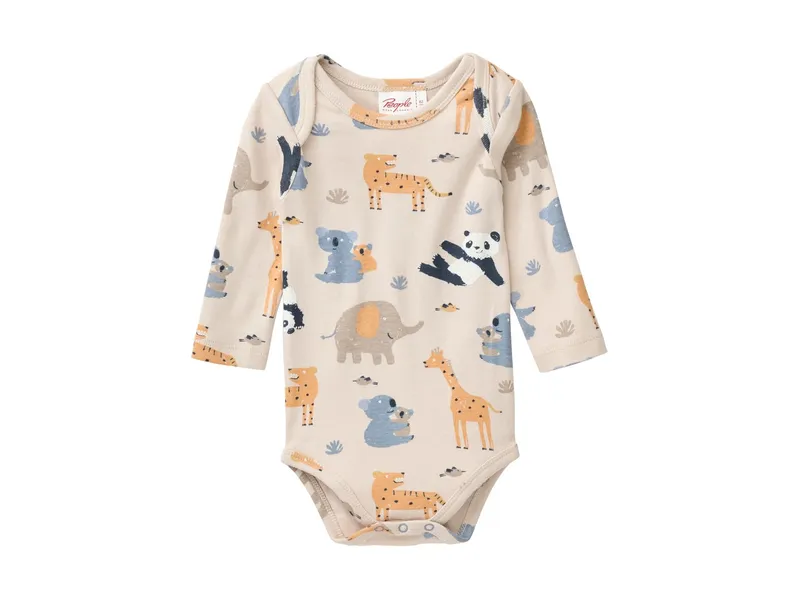 People Wear Organic People Wear Organic Langarm-Body Zoo sand Gr. 62/68, Natur, – Produktbild 1 von 1