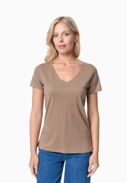ORGANICATION ORGANICATION TAMARRA | T-Shirt aus TENCEL Modal und Bio-Baumwolle mit V-Ausschnitt – Produktbild 1 von 1