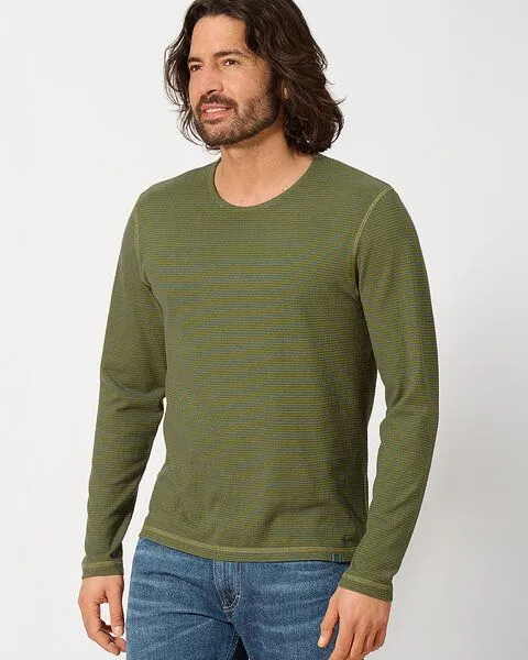 HempAge HempAge Herren Langarmshirt gestreift Hanf/Biobaumwolle, Dove(grün), – Produktbild 1 von 3