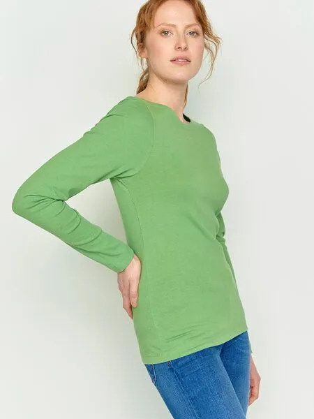 GreenBomb GREENBOMB Basic Yummy - Sportliches Longsleeve aus Bio-Baumwolle / GOTS / Fair & Vegan, Grün (meerjungfrauengrün), – Produktbild 4 von 4