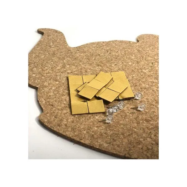 Kork-Deko Kork-Deko Kork-Pinnwand Teekanne 42x30cm mit Pins und Kleber zum Aufhängen – Produktbild 6 von 6