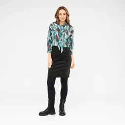WiDDA Widda Damen vegan Bluse Statement Mavis Watercolor Petrol – Produktbild 1 von 1