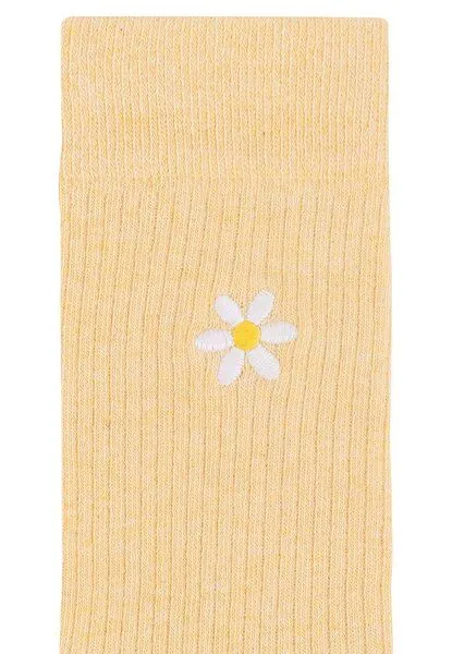 MELA MELA Gerippte Socken Stickerei Bundle, Daisy / twin flower, – Produktbild 3 von 3