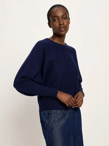 LANIUS LANIUS Fledermaus Pullover, Purple blue melange, – Produktbild 1 von 4