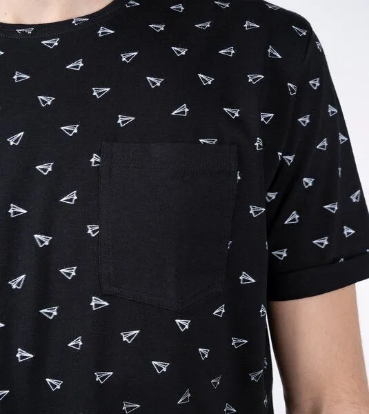 Gary Mash GARY MASH Shirt Paper Airplanes aus Modal®-Mix Schwarz, Schwarz, – Produktbild 2 von 4