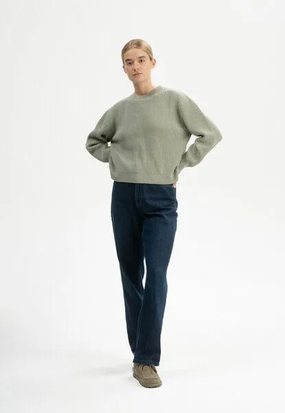 MELA MELA Rippstrick Pullover ADAH aus 100% Bio-Baumwolle, Green clay, – Produktbild 4 von 4