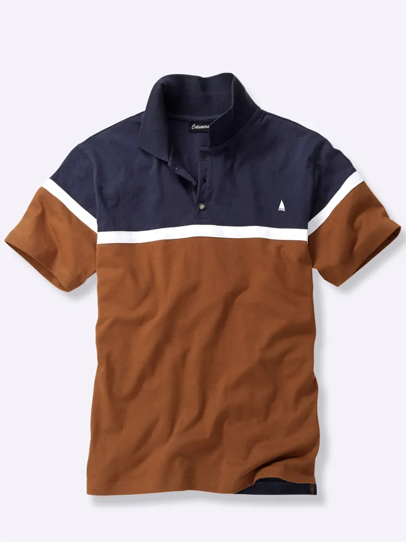 Catamaran Kurzarmshirt marine-cognac, Marine-cognac, – Produktbild 1 von 2