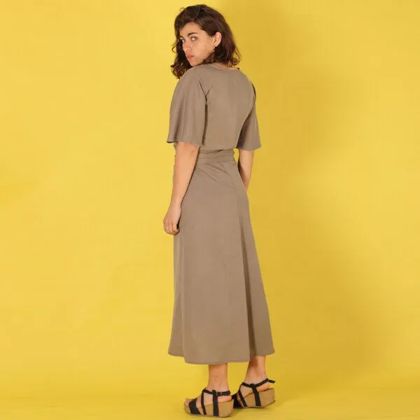 ManduTrap ManduTrap Langes Tencel Wickelkleid "Luma" in violett oder grau-olive, Grau, – Produktbild 3 von 4