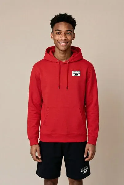 THE FACE OF ELEMENTS The Face of Elements Color Rush - Regular Fit Hoodie aus 100% Bio-Baumwolle, Signal red (rot), – Produktbild 3 von 4