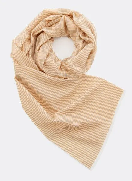 Djian Djian Schal aus 100% Bio-Baumwolle – FINE STRIPES, Honig (orange), – Produktbild 2 von 3
