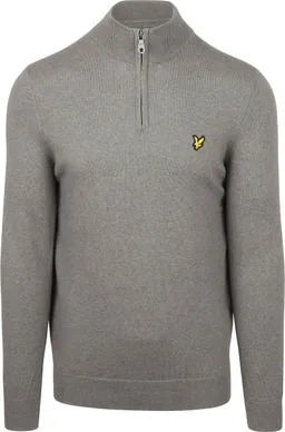Lyle and Scott Lyle & Scott Half Zip Pull Merino Wolle Grau - Größe L – Produktbild 1 von 1