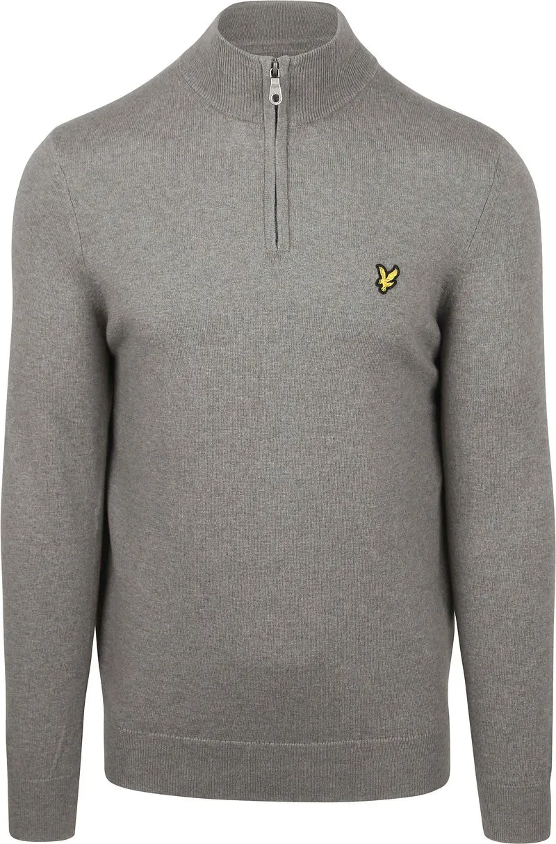 Lyle and Scott Lyle & Scott Half Zip Pull Merino Wolle Grau - Größe XXL, Grau, – Produktbild 1 von 3