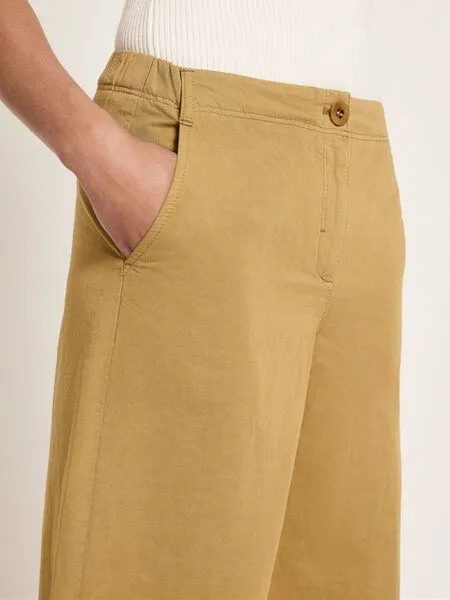 LANIUS LANIUS Verkürzte Hose (OCS) aus Bio-Baumwolle und Leinen, Khaki, – Produktbild 3 von 4