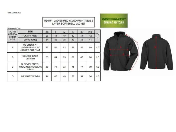 Result Genuine Recycled Result Genuine Recycled Damen Atmungsaktive Softshell-Jacke mit Stehkragen, Rot, – Produktbild 3 von 3