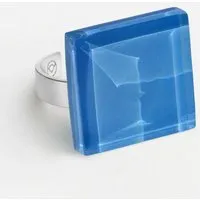 ALEXASCHA ALEXASCHA Geometrischer Statement Ring aus Glas | PUREFORM, Azurblau, – Produktbild 1 von 1