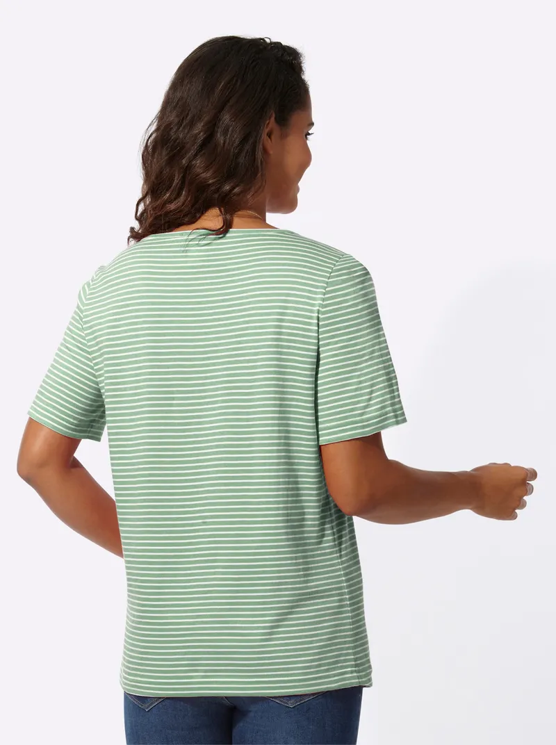 Witt Ringelshirt eucalyptus-ecru-geringelt, Eucalyptus-ecru-geringelt, – Produktbild 2 von 2
