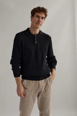 TWOTHIRDS TWOTHIRDS Herren vegan Pullover Orango Schwarz Neps – Produktbild 1 von 1