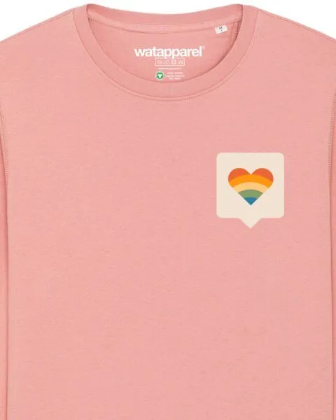 watapparel watapparel Sweatshirt Unisex Von Herzen, Canyon pink, – Produktbild 3 von 3