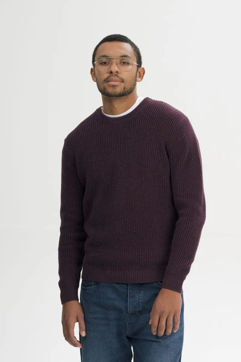MELA MELA Herren vegan Strickpullover Ravi, Violett, – Produktbild 2 von 2