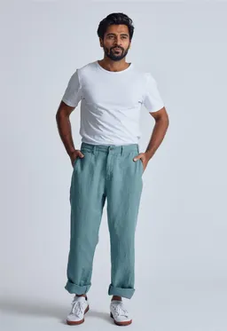 Flax and Loom Leinen Chino Relaxed Fit Modell: Bird – Produktbild 1 von 1