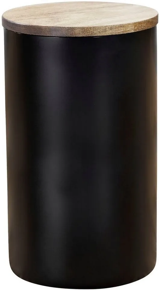 Wenko Wenko Vorratsdose Modell Mio, Borosilikatglas, (1-tlg), Frischhaltedose für Lebensmittel, luftdichter Deckel aus Akazienholz, Braun|schwarz, – Produktbild 2 von 8