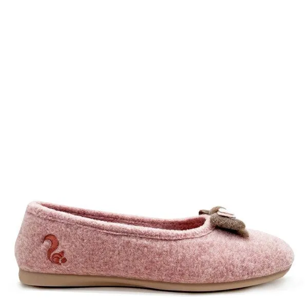 thies Veganer Hausschuh "thies ® Eco Bow Ballerina" aus recycelten PES, fair produziert, Rose (rosa), – Produktbild 1 von 4
