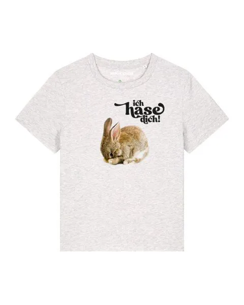 watapparel watapparel T-Shirt Frauen Ich hase dich!, Cool heather grey, – Produktbild 1 von 4