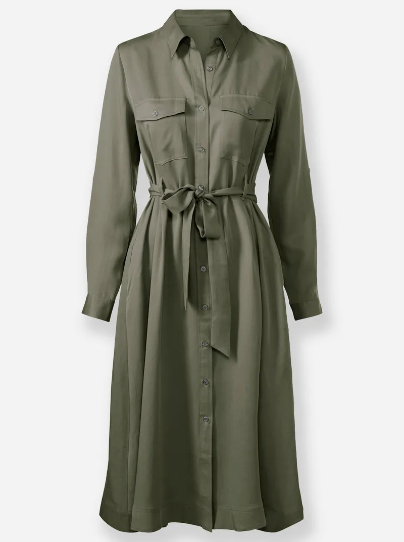 heine Webkleid khaki, Khaki, – Produktbild 1 von 2