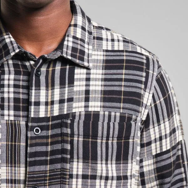 Dedicated DEDICATED Hemd Rute Flannel Patchwork - Black – Produktbild 2 von 3