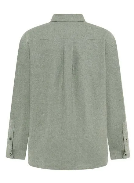 KnowledgeCotton Apparel KnowledgeCotton Apparel Lockeres Flanellhemd VEGA aus Bio-Baumwolle, Grün-lily-pad, – Produktbild 3 von 4