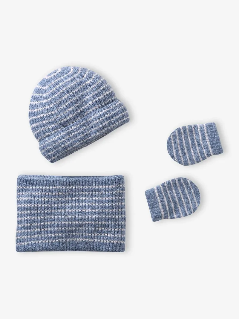 Vertbaudet Baby-Set aus Mütze, Aquamarine, – Produktbild 1 von 4