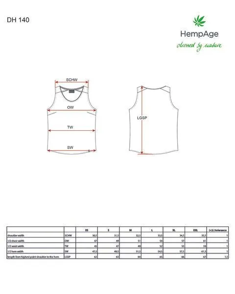 HempAge HempAge gestreiftes Tanktop Hanf/Biobaumwolle, Magnolia(rot), – Produktbild 2 von 4