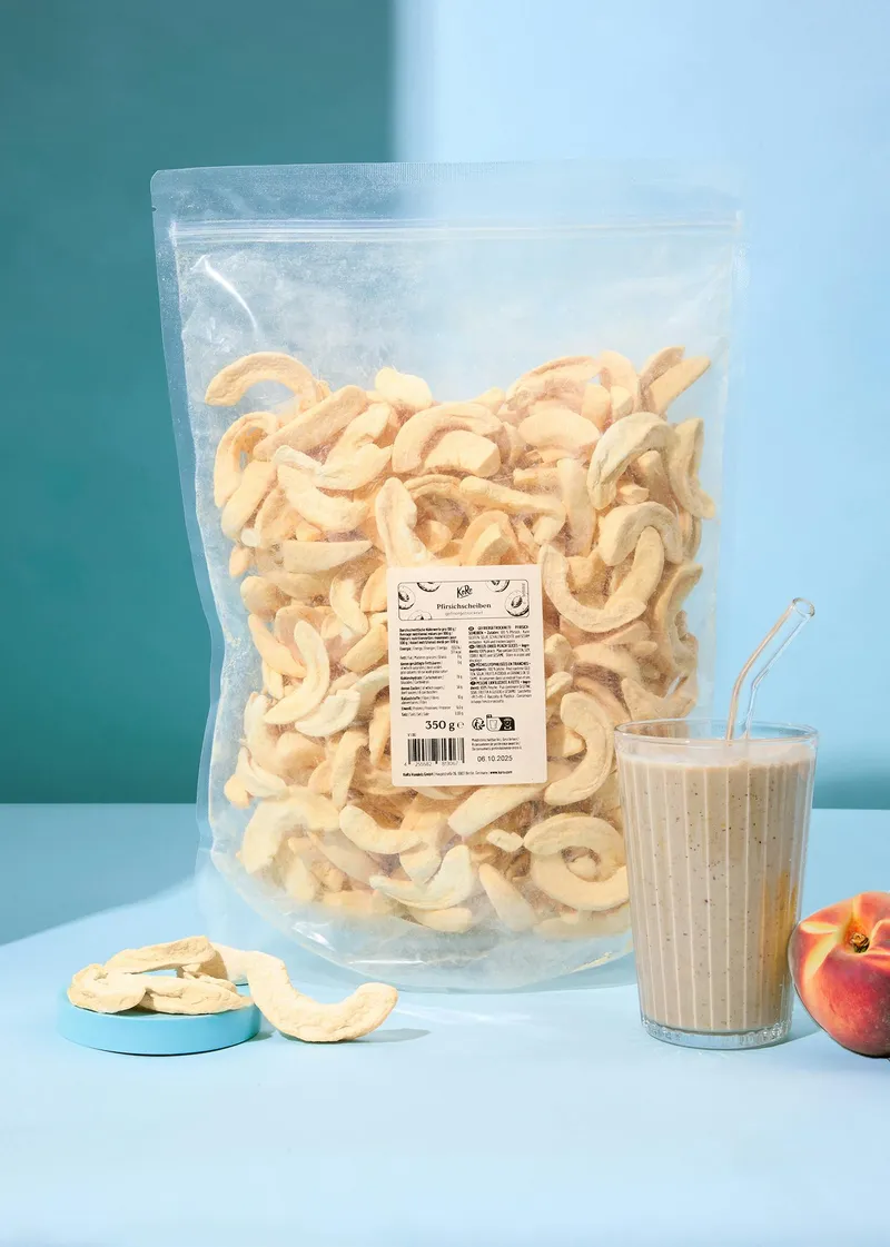 KoRo Gefriergetrocknete Pfirsichscheiben 350 g – Produktbild 1 von 5