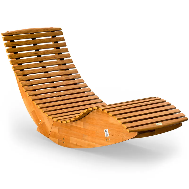 Casaria® Saunaliege Java klappbar ergonomisch Schaukel fixierbar, Braun, – Produktbild 2 von 2