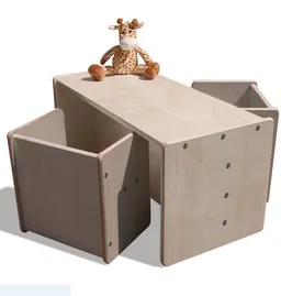 Die Schreiner Christoph Siegel Die Schreiner Christoph Siegel 1 Kinder Wendetisch & 2 Wendehocker Set naturbelasen – Produktbild 1 von 1