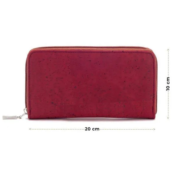 Kork-Deko Kork-Deko Rotes oder Blaues Portemonnaie aus Korkstoff | vegan & nachhaltig, Rot, – Produktbild 3 von 3