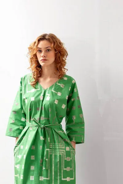 Sophia Schneider-Esleben Sophia Schneider-Esleben Kleid Yoko - Damenkleid aus Bio-Baumwolle, Chip grün, – Produktbild 2 von 4