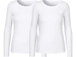 Neutral Neutral 2er-Pack Bio-Damen-Langarmshirt mit Rundhalsausschnitt, weiß, Gr. L – Produktbild 1 von 1