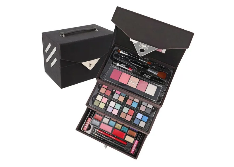 ZMILE COSMETICS Kosmetik-Koffer 'Beauty Case Velvety' (dark grey), 72-tlg., mit veganer Formulierung, Bunt|grau, – Produktbild 1 von 5