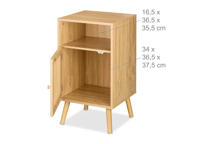 RELAXDAYS RELAXDAYS Nachttisch im Rattan-Design (1-St), Braun, – Produktbild 5 von 5