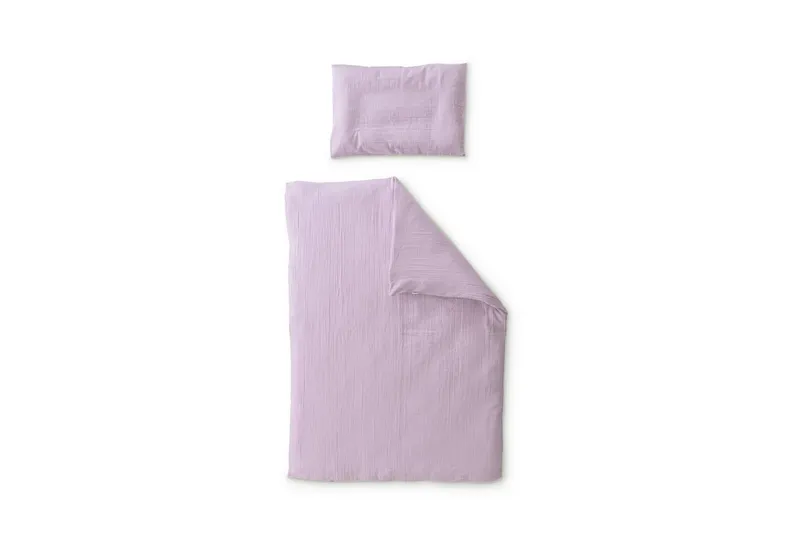 Ehrenkind Kinderbettwäsche Kinder Bettwäsche, 100% Bio-Baumwolle, Standard 100 by Oeko-TEX, Musselin flieder, – Produktbild 1 von 5