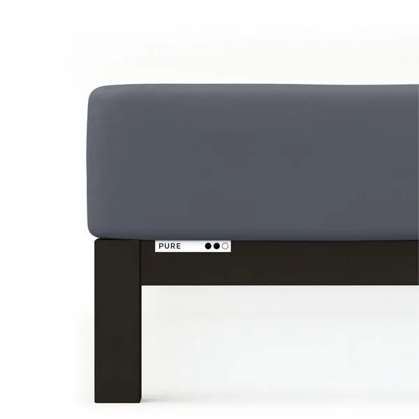 Schlafgut Schlafgut Spannbettlaken Pure - 95% Biobaumwolle, 5% Elasthan - Matratzenhöhe von 18-35cm, Grey deep, – Produktbild 1 von 6