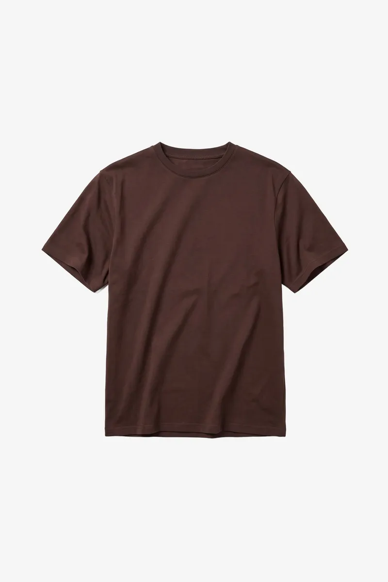 KnowledgeCotton Apparel KnowledgeCotton Apparel Herren vegan T-Shirt Mercerized Chocolate Torte, Braun, – Produktbild 1 von 2