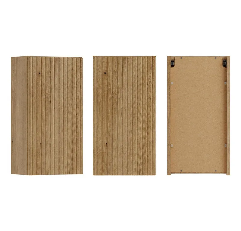 Lomadox Hängeschrank NEWPORT-56-EVOKE 30 cm breit mit 1 Tür, Eiche mit gerillter Front, Braun, – Produktbild 5 von 5