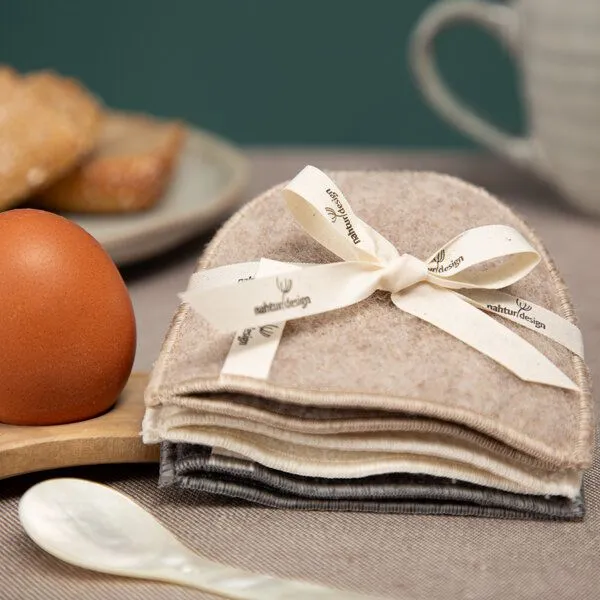 nahtur-design nahtur-design Eierwärmer aus reiner Schurwolle - Flauschloden, Creme, – Produktbild 3 von 4