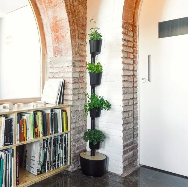 CitySens CitySens Vertikaler Blumentopf mit manueller Bewässerung 4 Blumentöpfe, Schwarz, – Produktbild 4 von 4