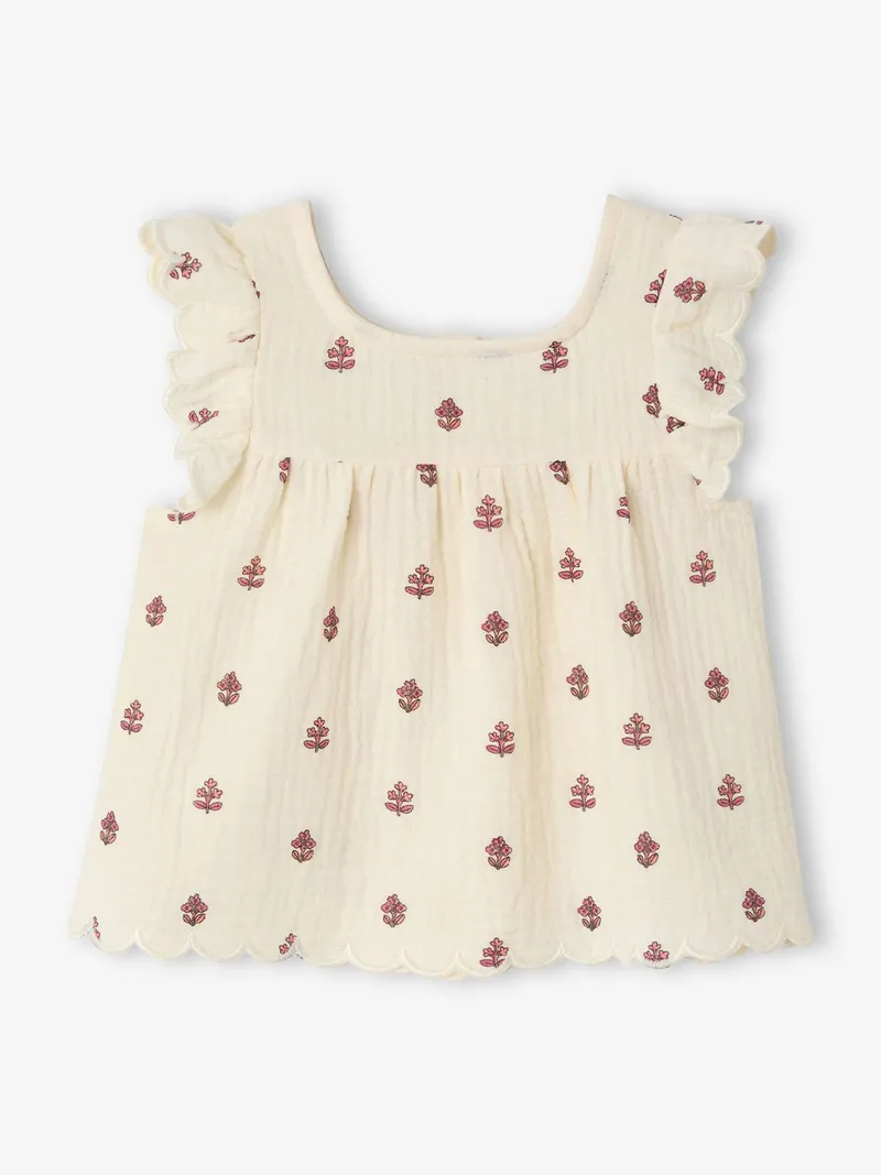 Vertbaudet Baby Bluse mit, Wollweiß, – Produktbild 1 von 4