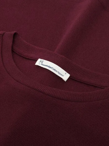 KnowledgeCotton Apparel KnowledgeCotton Apparel T-Shirt - Rib t-shirt - aus Bio-Baumwolle, Rot (fig), – Produktbild 3 von 3