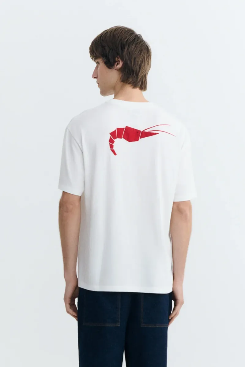thinking mu Thinking MU Herren vegan T-Shirt Aaron Patched Lobster Rücken Weiß, Weiß, – Produktbild 2 von 2
