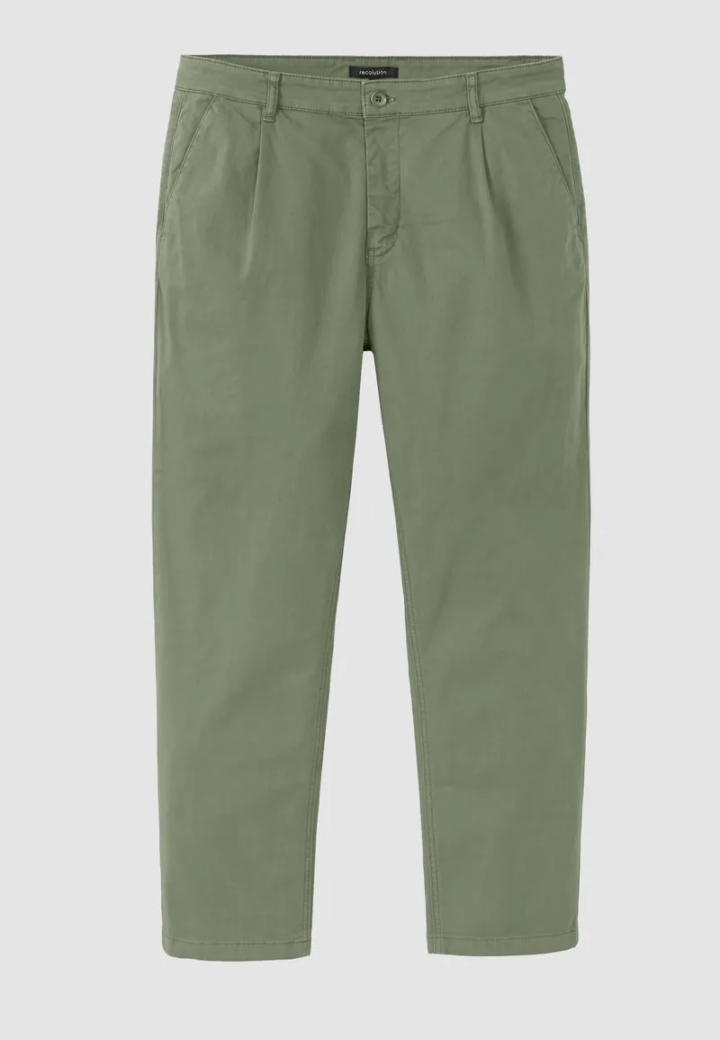 recolution Recolution Herren vegan Chinos Eiche Dunkel Olive, Olivgrün, – Produktbild 1 von 2